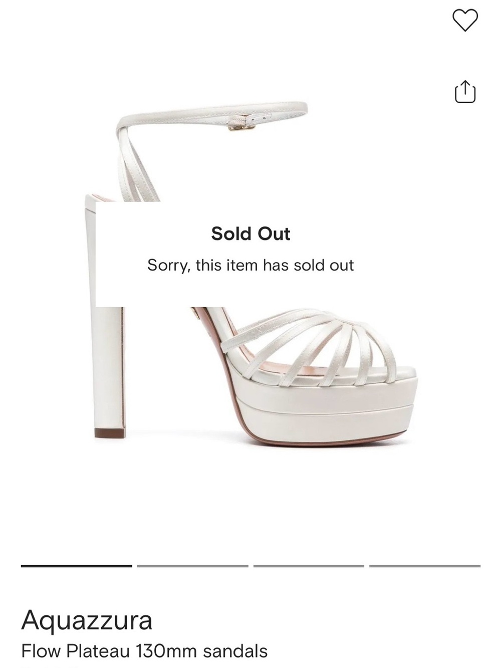 Aquazzura White Strappy Platform Ankle-Strap Sandals - Picture 5 of 7
